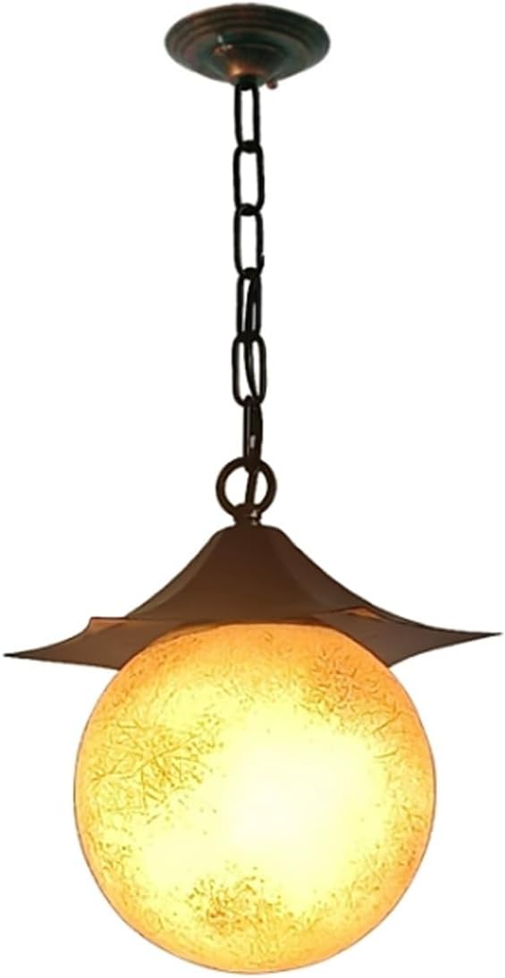 Outdoor Waterproof Traditional Style Pendant Light, Retro Hanging Lantern, Classic Stainless Steel Acrylic Shade, Fixture for Courtyard, Corridor, Villa, Gazebo, Patio, Entrance, Balcony