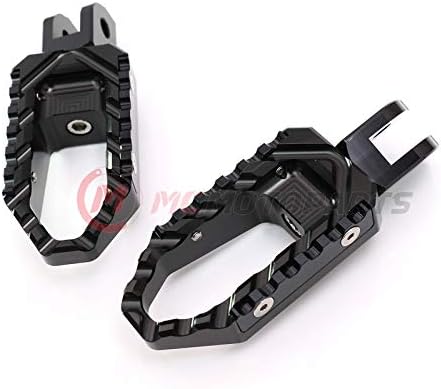 MC MOTOPARTS Black Front Wide Touring Foot Pegs Compatible with CBR600RR 03-17 CBR1000RR 04-07 Fireblade 08-15 CBR1100XX