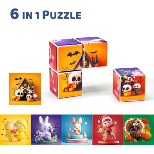 Image of Pairez Toys Magnetic Building Blocks for Toddlers 1-3, Large Puzzle Cubes