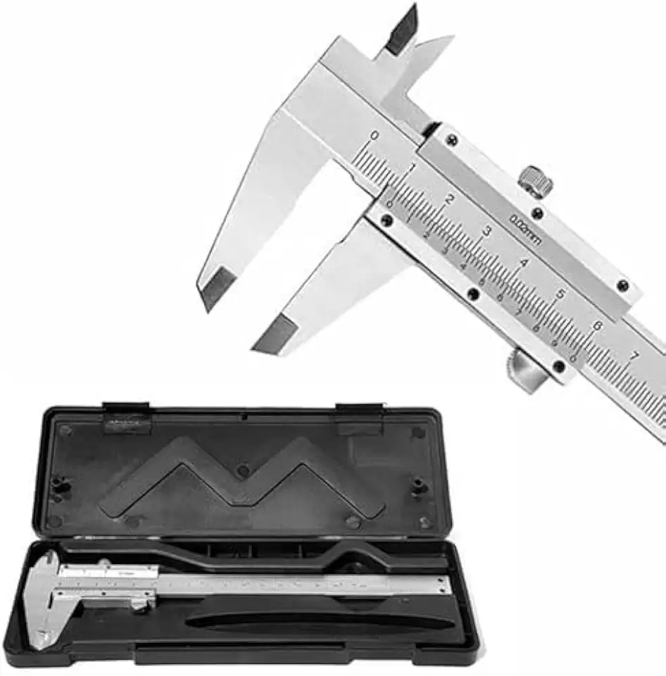 Paquímetro Analógico 150mm em Aço Inox | Alta Precisão, Mede Interno, Externo, Profundidade e Passo | Excelente Ferramenta de Medição