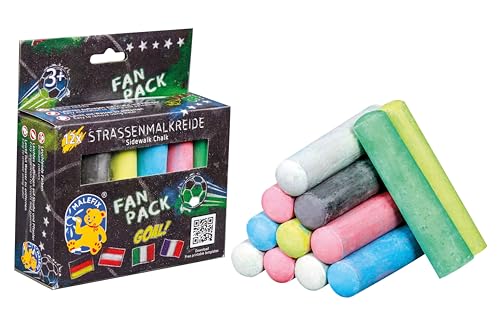 PUSTEFIX Malefix Street Painting Chalk Fan Set, Pack of 12, Painting Chalk for Children and Adults, Variety of Colours, Bright and Strong, Water-Soluble and For Street and Yard