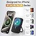 Power Bank 10000mAh Compatible with MagSafe, Magnetic Portable Charger with Digital Display, 15W Wireless Fast Charging, Built-in 3 Cables Compatible with iPhone 17/16/15/14/13/12 Series (White)