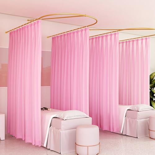 Privacy Partition Curtain - U-Shape Iron Support Rod with Room