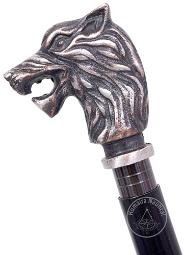 Vintage Wolf Head Walking Cane