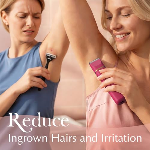 Image of Electric Bikini Trimmer for Women - Waterproof Pubic Hair Trimmer & Facial Shaver, Rechargeable Cordless Electric Razor with Ceramic Blades, IPX7 Shower-Safe for Sensitive Skin, Gifts for Women