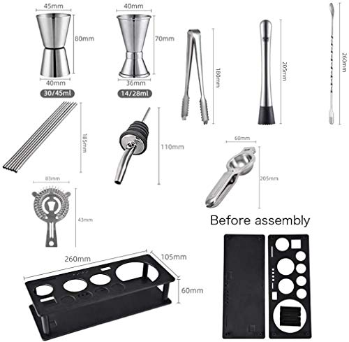Kit bartender 17 piezas acero inoxidable con soporte miniatura 4