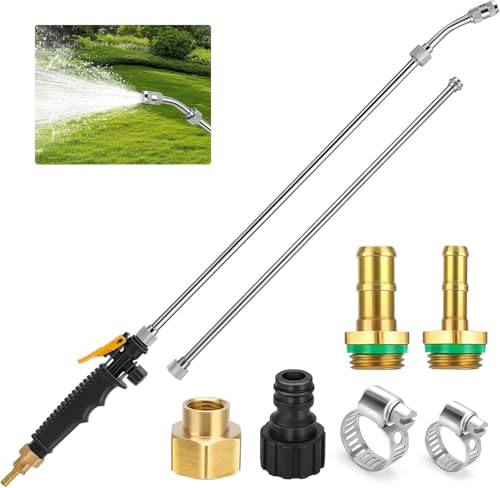 44inch Sprayer Wand, 3/8" & 1/4" Brass Barb Universal Sprayer Wand Replacement, Stainless Steel Sprayer Parts with Shut off Valve & 2 Hose Clamps, Spray Wands for Garden Hose, 1/2" Connector by Ryscam - Used condition - US$15.35