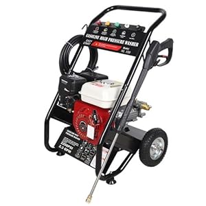 LKHDONG Benzin Hochdruckreiniger 7,5 PS Hochdruckpistole Max.190 bar Flächenreiniger mit 5 Düsenaufsätze, Garten Reinigungsmaschine Terrassenreiniger Benzin mit 10m Schlauch