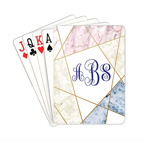 Marble Playing Cards Custom Monogrammed Playing Cards Personalized Playing Cards With Name Customized Deck Of Playing Cards For Wedding Party Gifts Wedding Favors For Friends Family, Geometric Marble #TOP25