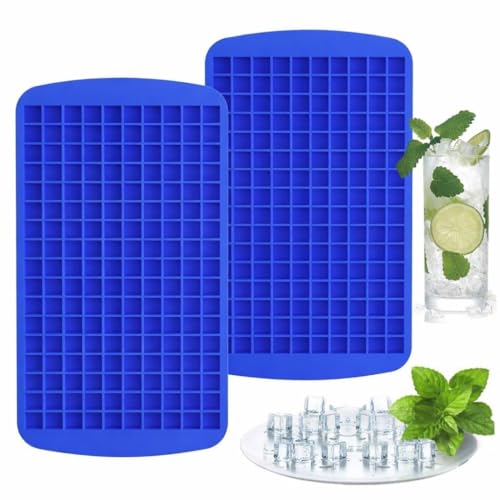 Image of Ice Cube Trays Silicone Mini Ice Cube Tray,160 Small Cube Molds, Easy Release Flexible Grid Design, BPA Free, Pack of 1,Multicolor
