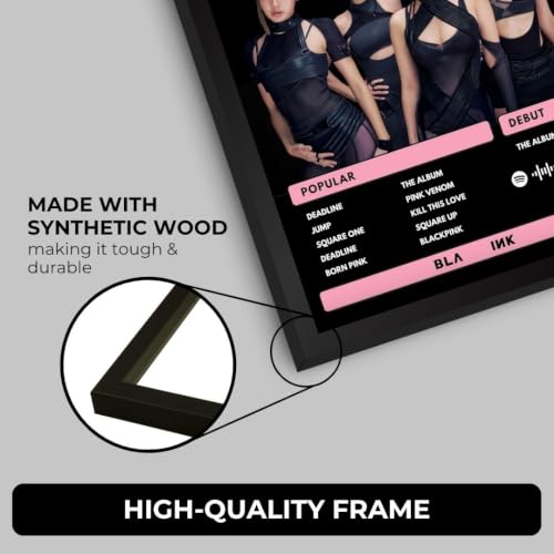 Image of BlackPink Poster | Black Pink Framed A4 Poster | Blackpink Deadline, Jump, Square one, The Album | 31 x 23 cm | Black Pink Sleek Aesthetic Frame for Wall, Room Decor, Gifting, Study Table (F 203)