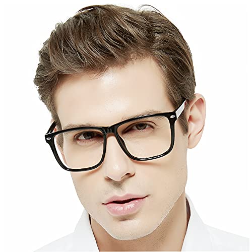 Mare Azzuro Extra Large Square Reading Glasses Men Oversized Readers Big Face 1.0 1.25 1.5 1.75 2.0 2.25 2.5 2.75 3.0 3.5 4.0 5.0 6.0 (Black, 1.00) #TOP1