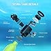 SMACO Mini Scuba Tank 0.5L - Portable Diving Tank with Up to 10 Minutes Air Supply, Compact Emergency Pony Bottle for Free Diving, Snorkeling & Scuba Backup (33ft/100ft) - Lightweight Oxygen Tank
