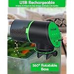 Automatic Fish Feeder for Aquarium - Auto Fish Food Dispenser Rechargeable for Small Large Tank with USB Charger Cable，12/24/48H Interval Esay Set Up (Green, CY-019) - Image 3