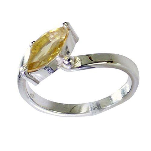Bague citrine argent 925 marquise un bijou durable qui ne ternit pas - 5