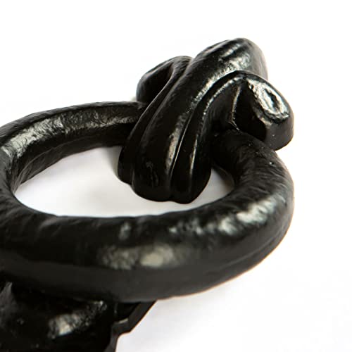 Aldaba de anillo de hierro fundido tradicional, estilo Fleur De LYS 3