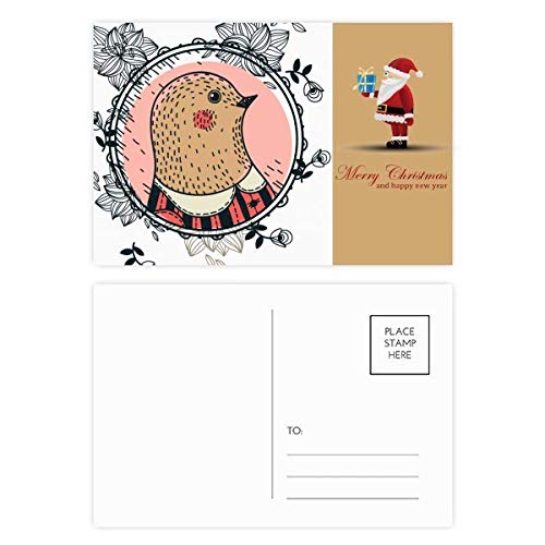 Cartes postales Père Noël lot de 20 grand format papier épais motif feuille de pigeon
