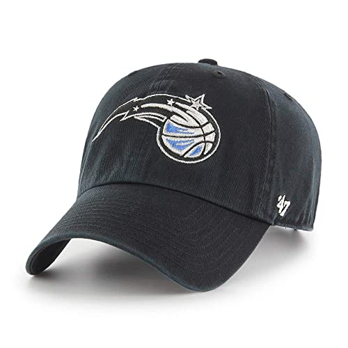 '47 NBA Alternate Clean Up Adjustable Hat, One Size Fits All (Orlando Magic Black)