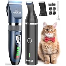 oneisall Cat Clippers for Matted Hair,2 in 1 Cat Grooming Kit,Quiet Cordless Cat Clippers and Cat Paw Trimmer for Grooming,Cat Hair Trimmer Shaver for Cats Dogs Animals
