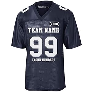 Custom Replica Football Jerseys for Men Personalized Add Your Team Name Number True Navy Large