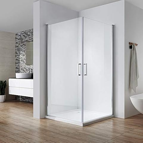 Pendeltür Duschkabine 100x80cm, Doppel Drehtür Cover