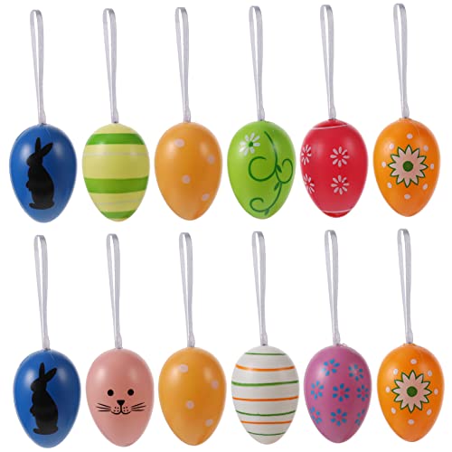 ULTECHNOVO 12 adornos de Pascua para colgar, juguetes para fiestas