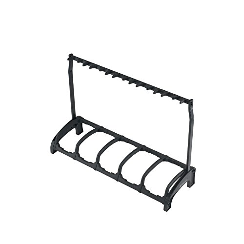 K&M 17515 Guardian 5-fach Gitarrenständer, Gitarrenstativ für 5 Gitarren, black