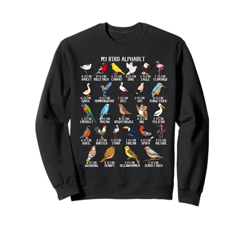 Image of Types Of Birds Alphabet A-Z ABC Bird Sweatshirt