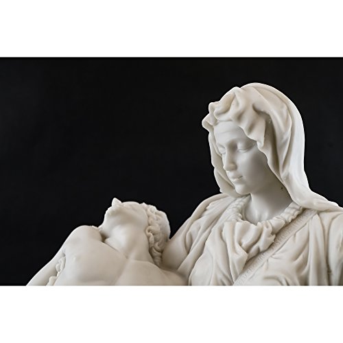 Top Collection La Pieta By Michelangelo Statue - Museum Grade Replica In Premium Sculpted Resin - 10-Inch Tall Figurine With White Marble Finish #TOP4