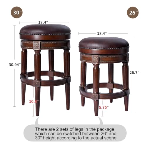 Image of DUHOME Swivel Bar Stools Set of 2,Stools with Removable Replaceable Legs