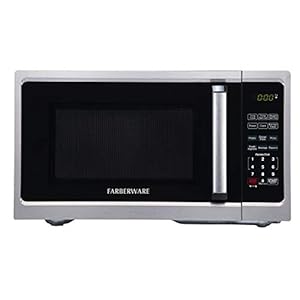 Farberware Countertop Microwave 900 Watts, 0.9 cu ft – Microwave Oven With LED Lighting and Child Lock – Perfect for Apartments and Dorms – Easy Clean Stainless Steel