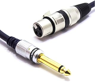 Kabel Mikrofonowy Jack 6,3 Mono na Gniazdo XLR 3 Pin VITALCO 1,5m Wtyk Jack 6,35 TS na XLR Żeński