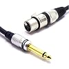 VITALCO XLR vrouwelijk naar 6,3 mm mono jack kabel 3 m microfoonkabel 3-polig naar 6,3 TS jack adapter
