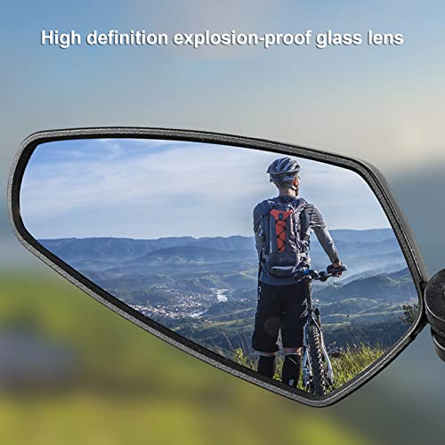 Bike Mirror Rotatable And Adjustable,Universal Bike Rear Mirror 360 Degrees Rotating Base Aluminum Alloy Bicycle Rear View Wide Angle Mirror For Cycling Black Left #TOP1