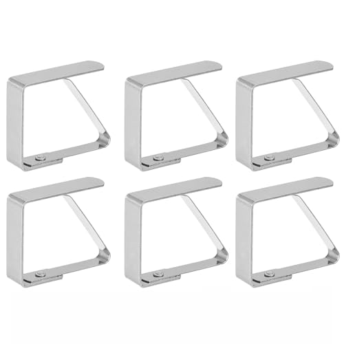 JCUGSBS 6 Piezas Clips de Acero Grandes Inoxidable Mantel Pinza para Mantel Cubierta (5cm x 6 Piezas)