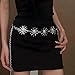 Waist Belt for Women Fashion Gold Silver Sun Flower Chain Belts Adjustable Metal Body Chains Trendy Jewelry Accessory for Jeans Dresses (Silver)