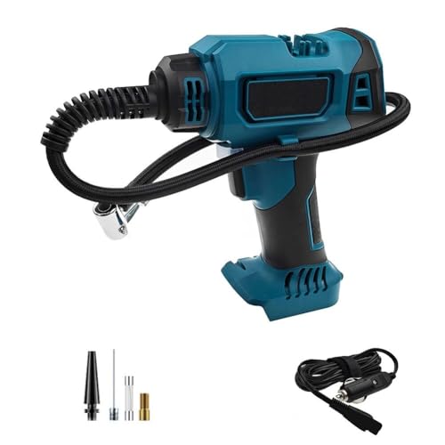 BildeeMait Compresor de aire portátil inalámbrico para inflador de neumáticos, funciona con batería de 18 C21 V, 60 para flujo mínimo L, 160 PSI, pantalla LCD digital, para apagado automático