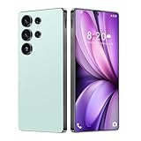 S24 Ultra SIM-Free Unlocked Mobile Phones, Android 14, 7.3" Display Smartphone, 16GB RAM 1TB ROM, 8000mAh Battery Phone, 72MP 108MP Camera, 5G Dual Sim/Fingerprint/Face Unlock/GPS,Cyan-7.3 Inch