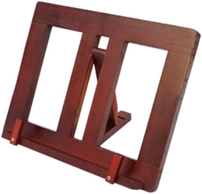 Recipe Holder Wooden Cookbook Holder Stand with Adjustable Angle Handcrafted Recipe Book Binder Tablet Cooking Helper(D)