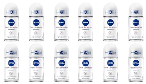 12x NIVEA Fresh Sensation Deo Roll-On Deodorant mit 72h Antitranspirant-Schutz mit einzigartiger INFINIFRESH Formel antibakterieller Deoroller mit fruchtigem Duft,50ml (12er Pack)