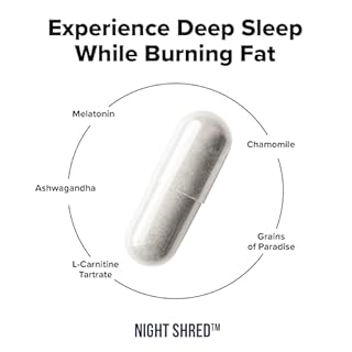 InnoSupps Night Shred Fat Burner and Natural Sleep Support | Ashwaganda, 5-HTP, CLA, Melatonin | Appetite Suppressant | Weight Loss Support Nighttime Fat Burning (60 Vegetarian Capsules)