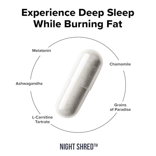 InnoSupps Night Shred Fat Burner and Natural Sleep Support | Ashwaganda, 5-HTP, CLA, Melatonin | Appetite Suppressant | Weight Loss Support Nighttime Fat Burning (60 Vegetarian Capsules)
