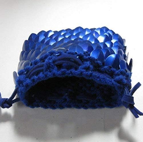 Dragonhide Dice Bag Knitted Scale Armor - Blue