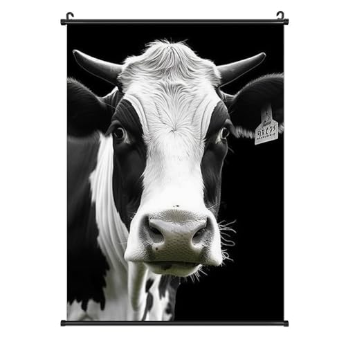 Impression sur toile tête de vache rigolote art mural