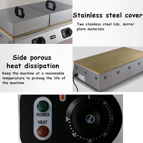 SaryEdge Máquina para Hacer panqueques Comercial, máquina Antiadherente para Hacer soufflés, Control de Temperatura de 0 a 260 ℃, máquina eléctrica para Hacer Muffins de Acero inoxid(Cabezal único - imagen 7