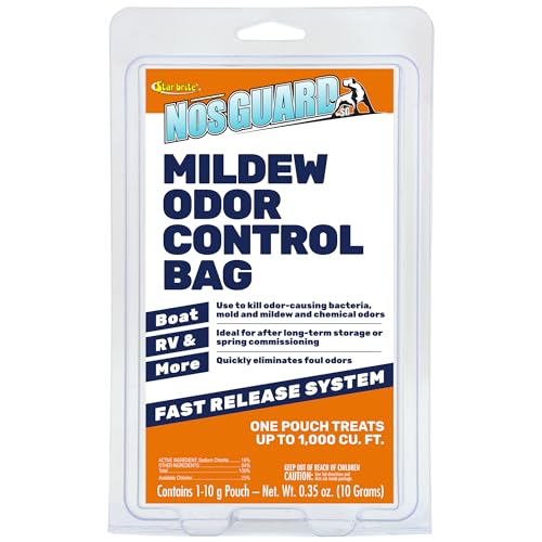 STAR BRITE NosGuard SG Mildew Odor Control Bags - Slow Release System for Boats, RVs & Storage - Eliminates Odors, Treats 1,000 Cubic Feet Per Pack
