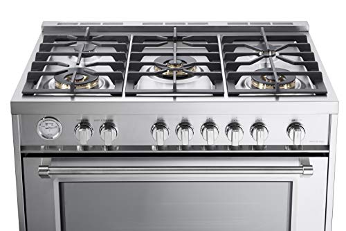 Verona VDFSGG365SS 36 Inch All Gas 5.0 Cu. Ft Range Oven Freestanding 5 Sealed Brass Burners Cooktop Turbo Convection Stainless Steel thumb #8