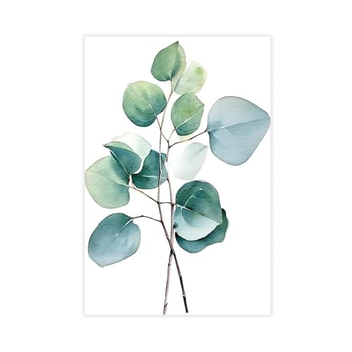Aquarelle eucalyptus sur toile idee cadeau deco de chambre zen