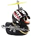 wonuu Rubber Duck Car Ornaments Pink Duck Car Dashboard Decorations Set with Propeller Helmet, Sunglasses, and Gold Chain. (T-Shark-Black G)