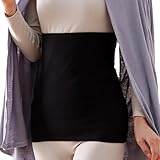 [“着る岩盤浴”BSファイン] プレミアムウエストウォーマー より伸びやか より温かい お腹や腰がじんわり温かい 1枚着るだけ 朝の目覚めが変わる レディース メンズ 男女兼用 日本製 BN2211 ブラック Lサイズ